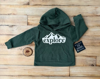 Explore Toddler + Big Kids Hoodie| Toddler Boy Clothing| Toddler Girl Clothing| Family Camping Trip Clothing| Summer Camp Sweatshirt| Gift