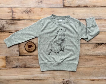 Ground Hog shirts for Toddlers + Kids long sleeves| Funny whistle pig shirt| Toddler Boy Clothing| Toddler Girl Clothing| Ground hogs day