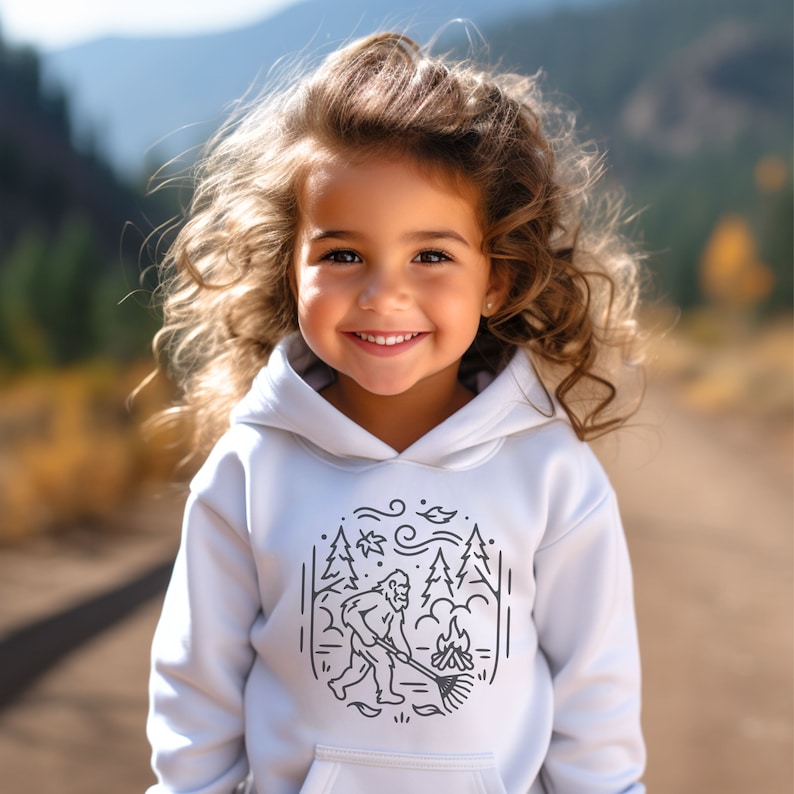 Bigfoot Hoodies for Kids Kid Hoody for Fall Autumn Funny Shirts for Youth Nature hoodies for Kids Camp Life Bonfire Hoodie Sasquatch image 3