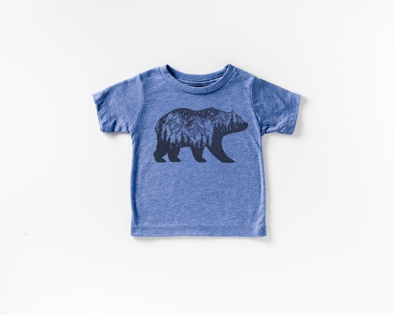 Nature Baby Clothes Baby Boy Clothing Bear Toddler Shirt Nature Tshirt for Kids Toddler Boy Nature Clothes Toddler Bear Shirt Blue Triblend