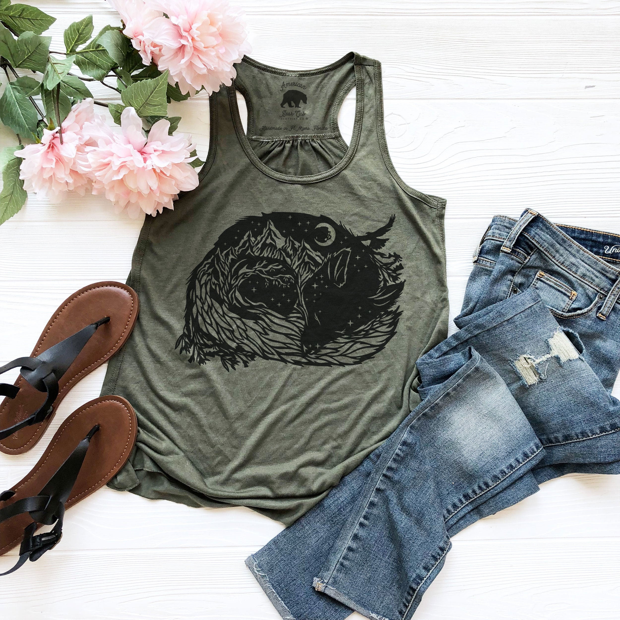 Fox Mountain Tank Top Womens Summer 