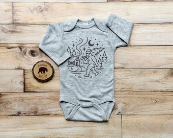 Bigfoot Winter baby clothing| long sleeve winter clothes for infant| Baby Christmas Gift| Funny Baby Gift| Outdoorsy Newborn Baby Gift