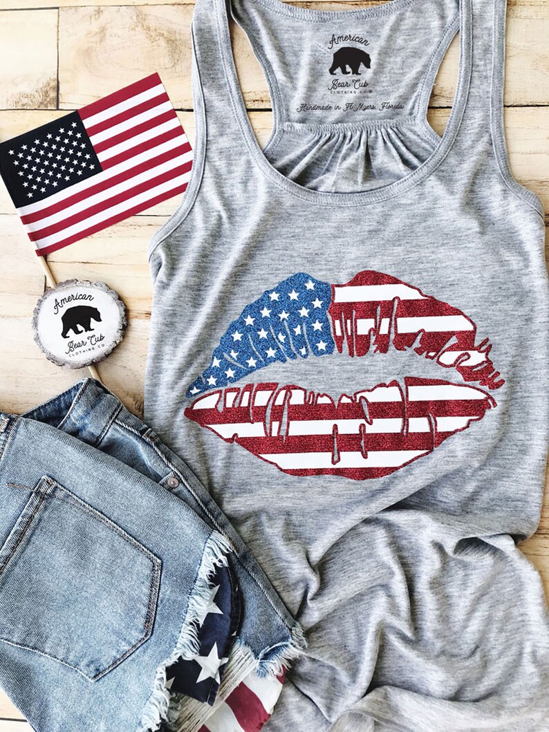 women's plus patriotic tops