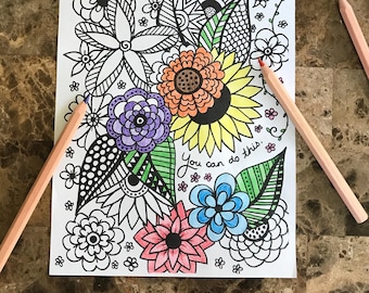 du kan göra den här inspirerande utskrivbara målarbilden för vuxna