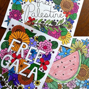Palestine printable adult coloring page bundle