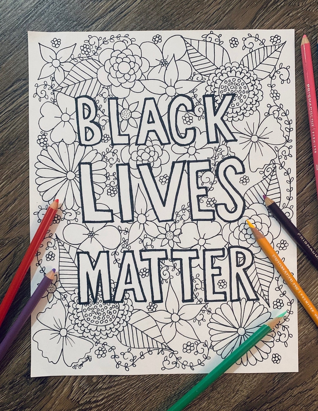Black Lives Matter Printable Adult Coloring Page - Etsy