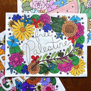 free Palestine printable adult coloring page