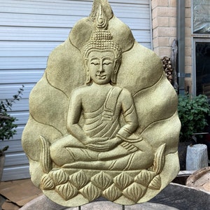Buddha wood carving on Stand