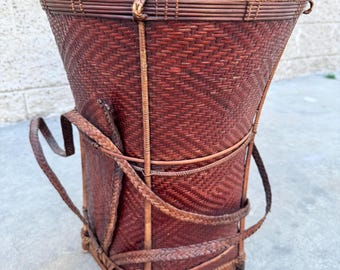 Vintage Bamboo Hill Tribe Basket # 4 (L)