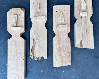 Unique scrap wood art people sets of 4
