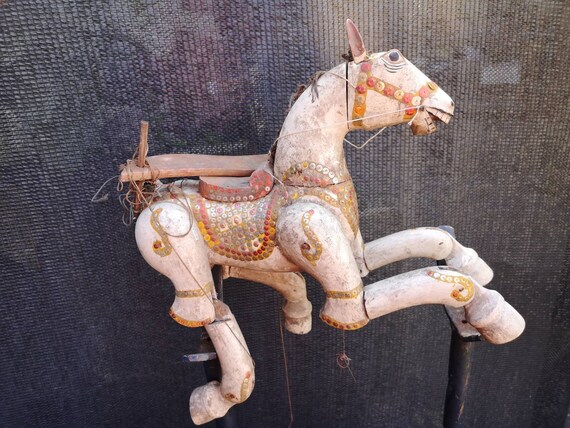002 19th Century Vintage Burmese Horse Puppet
