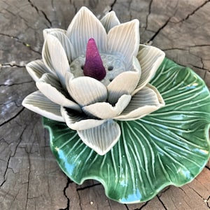 Lotus w/ leaf  Incense holder