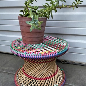 Hand weaving rattan stand