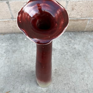 Red ceramic vase image 5