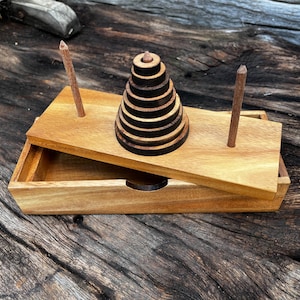 Puzzle Board Game Hanoi Tower (9 Rings)