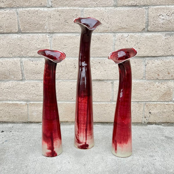Red ceramic  vase