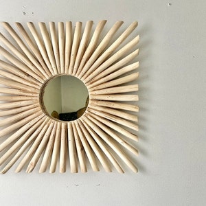 Natural Wood Stick Wall Mirror