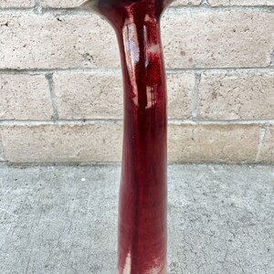 Red ceramic vase image 9