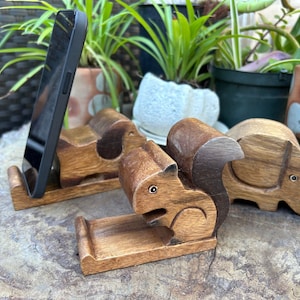 Wooden cell phone stand