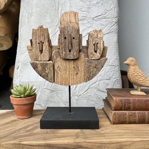 Unique teak wood scrap art people