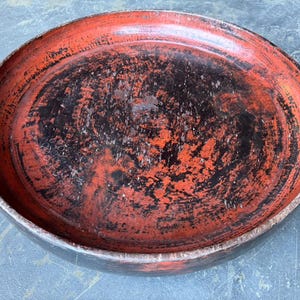 Round wooden Lacquer Offering Vessel