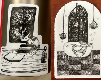 Tiny Ink Dragon Series Art Stickers