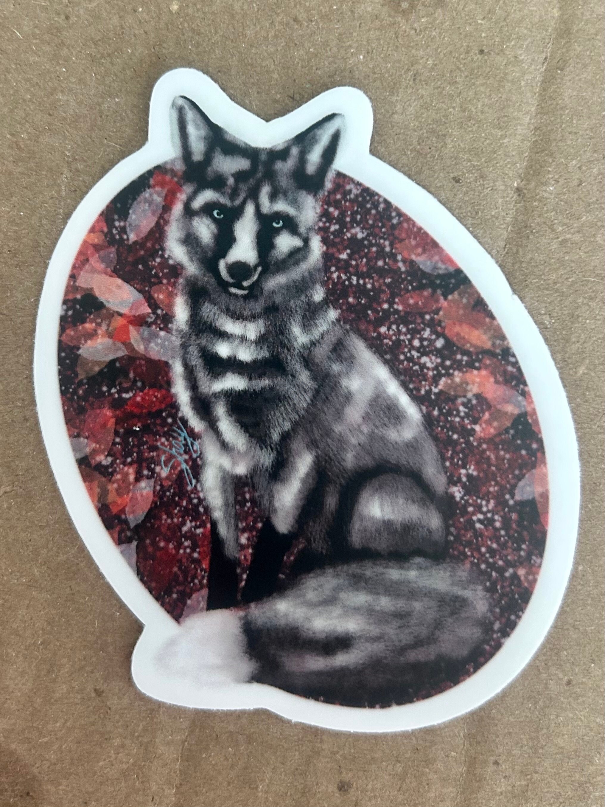 Autumn & Winter Fox Art Sticker