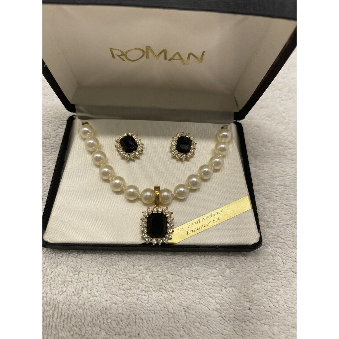 Vintage Roman Pearl Necklace Enhancer Set Etsy