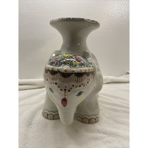 vintage hand painted elephant plant stand side table garden table