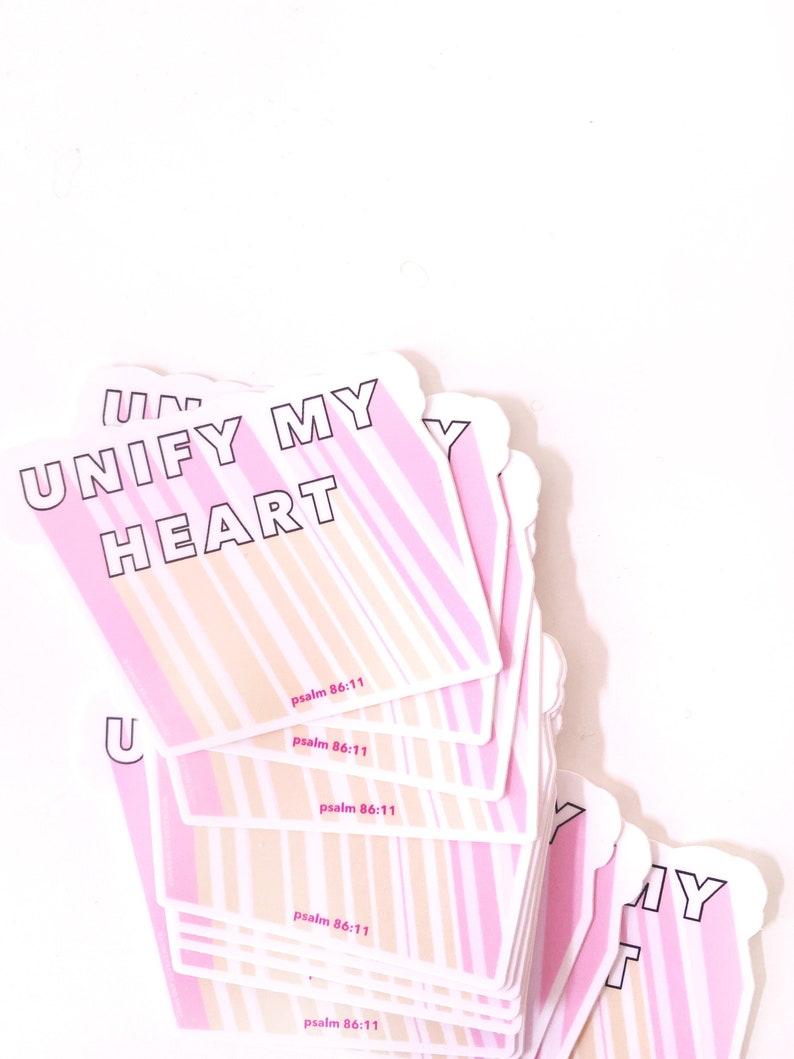 Unify My Heart sticker, Bible verse, JW, Bible Sticker, Hydro flask, scripture, pioneer school gifts, Sticker Pack, Gifts, snail mail image 1