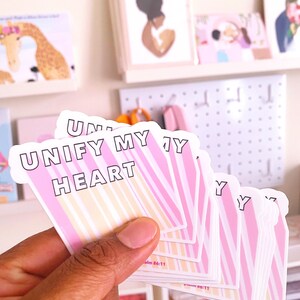 Unify My Heart sticker, Bible verse, JW, Bible Sticker, Hydro flask, scripture, pioneer school gifts, Sticker Pack, Gifts, snail mail image 2