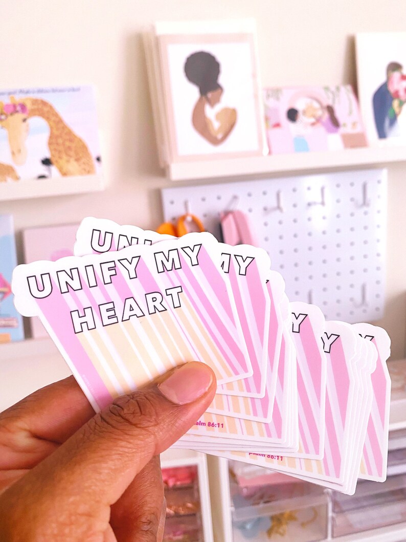 Unify My Heart sticker, Bible verse, JW, Bible Sticker, Hydro flask, scripture, pioneer school gifts, Sticker Pack, Gifts, snail mail image 2