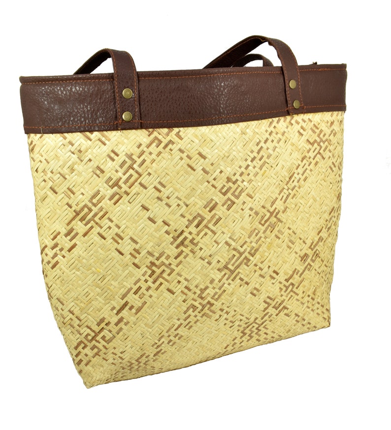 Malaysia Borneo Unique gift Women empowerment Handcrafted Iban Rattan Tote Gift Boho Fairtrade Handmade