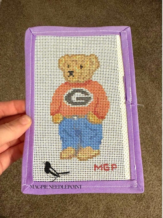 UGA Bear Sweater Needlepoint Canvas