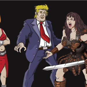 Grab Her By The What? Anti-Trump Xena Warrior Princess Unisex Hoodie