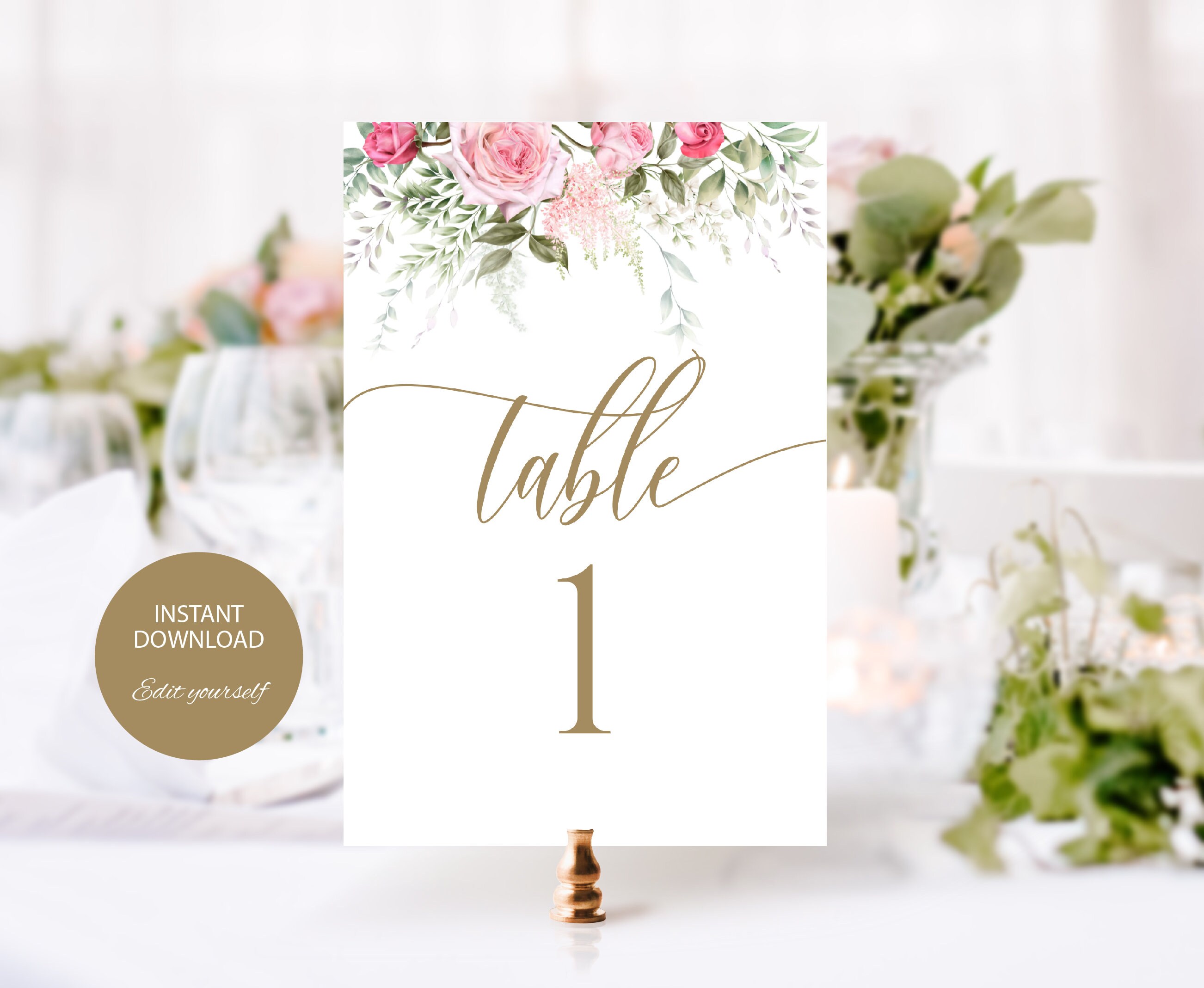 Table Numbers Wedding, Instant Download, Fully Editable Party Table ...