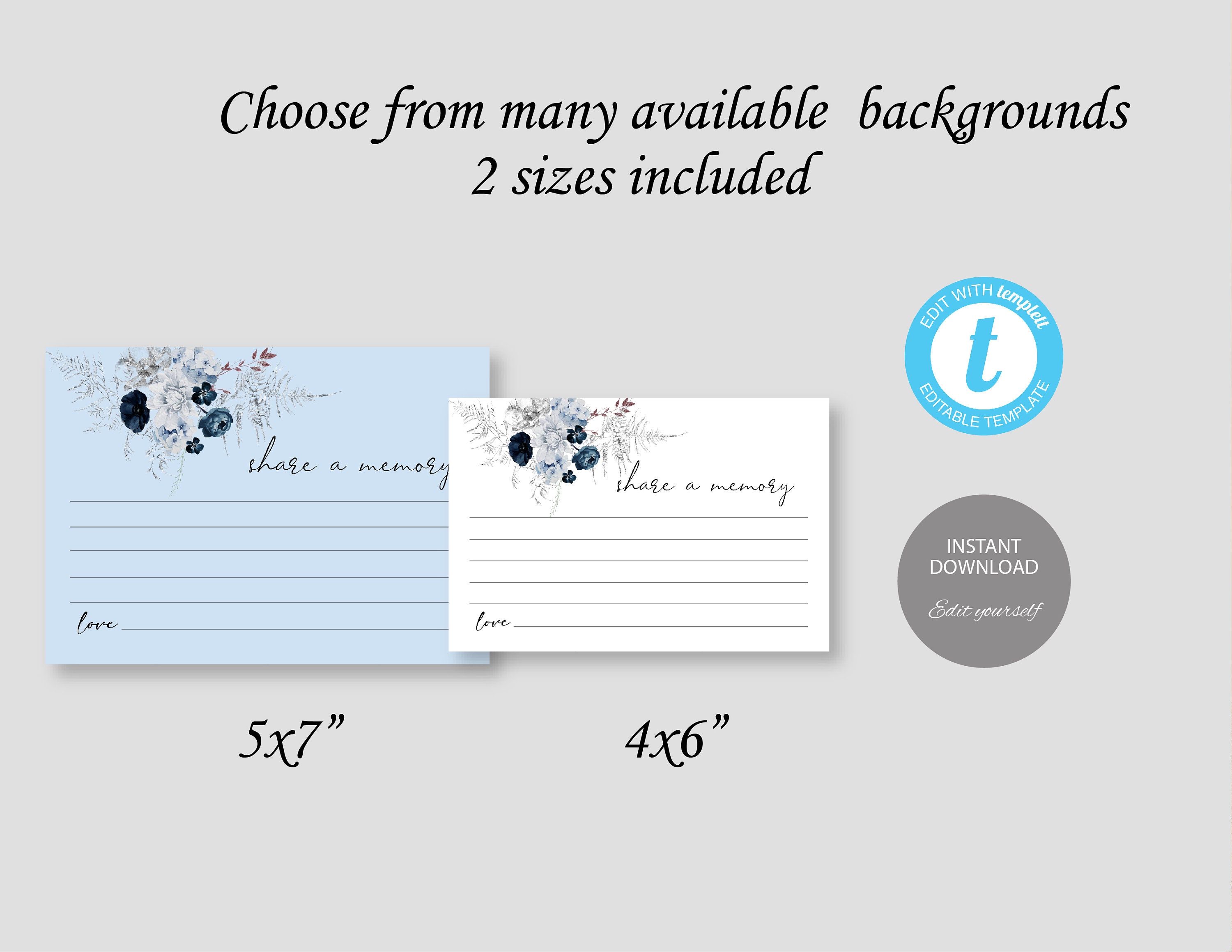 Editable Share A Memory Card, Share A Memory Printable, Share A Memory ...