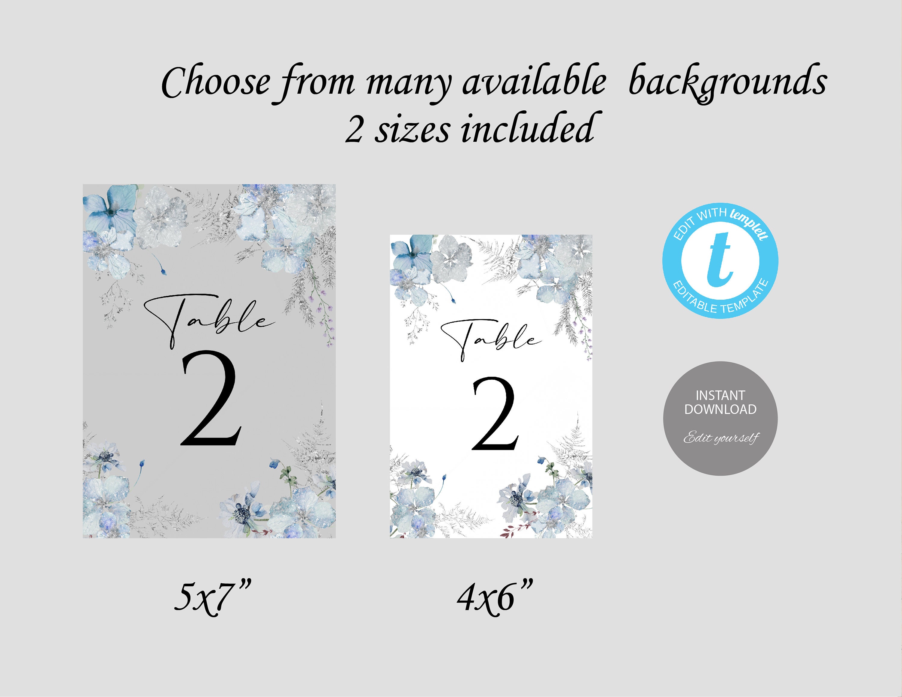 Table Number Template, Instant Download, Fully Editable Wedding Table ...
