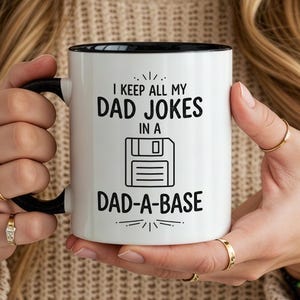 Dad Jokes In A Dad A Base Coffee Mug, Funny Tech Dad Gift