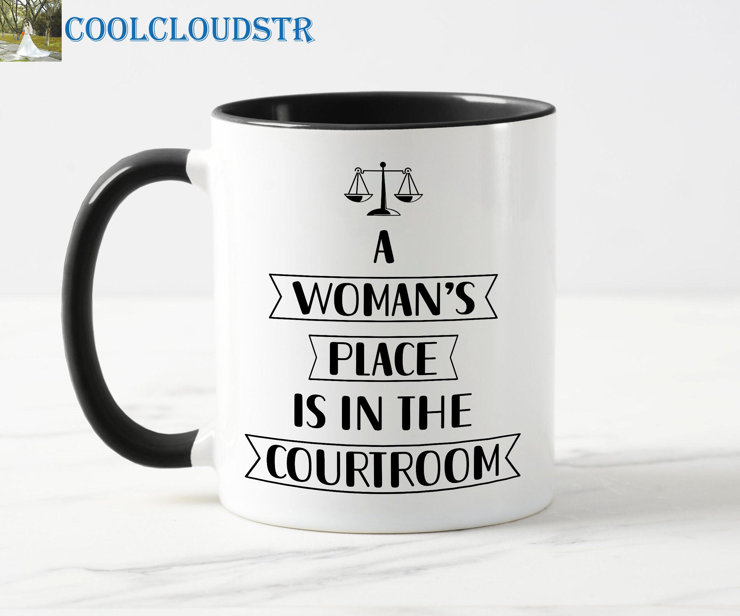 Funny Lawyer Mousepad - A Woman's Place Is In The Courtroom - 9 Inch Gaming Mat
