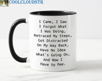 Senior Citizen Coffee Mugs, I Came I Saw I Forgot What I Was Doing, Funny Gift For Senior Citizen Old People