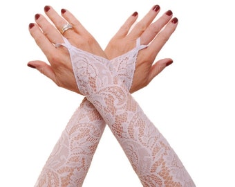 Wedding Gloves Fashion Gloves Arm Sleeves Fingerless White Lace Finger Loops