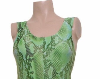 Catsuit Bodysuit Green Snake sleevless catsuit (gemma footless)