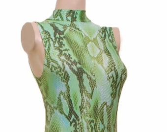 Catsuit Bodysuit Green Snake Sleevless Catsuit Lisa