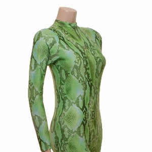 Catsuit Bodysuit Long Sleeves green snake catsuit elsa