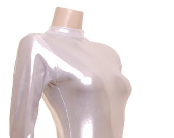 Dance leotard Performance Freestyle Silver High Shine