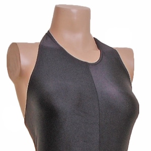 Catsuit Jumpsuit Unitard Bodysuit No Sleeves Unitard Black Lycra (harriet)