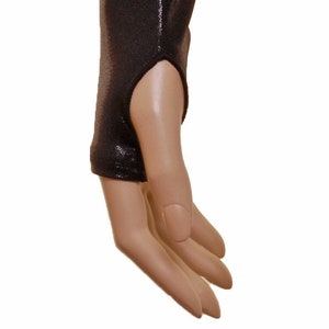 Gloves Thumb Hole Black High Shine Many Colours Available