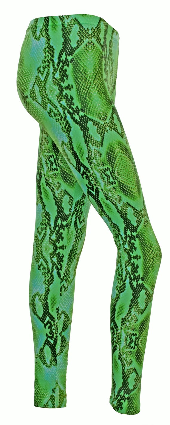Green Snake Print Leggings