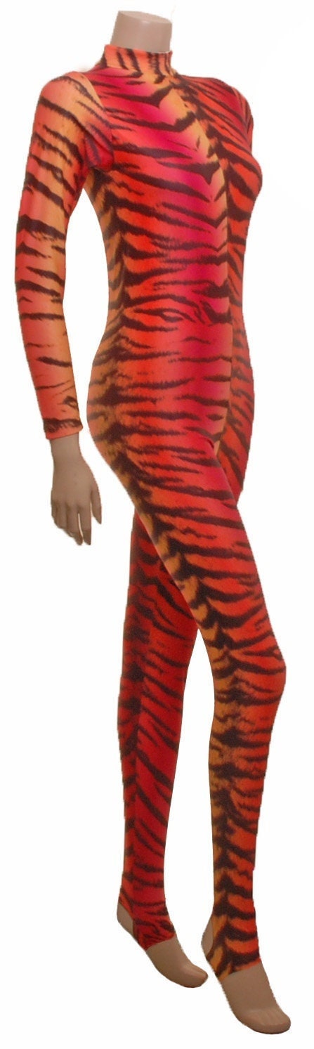 Orange Morphsuit XLarge Unisex Unitard Romper Stretch Leotard Spandex Cat  Suit